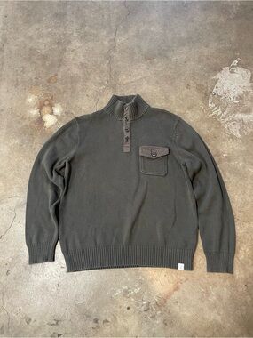 Lucky Brand Henley Ribbed Knit Sweater